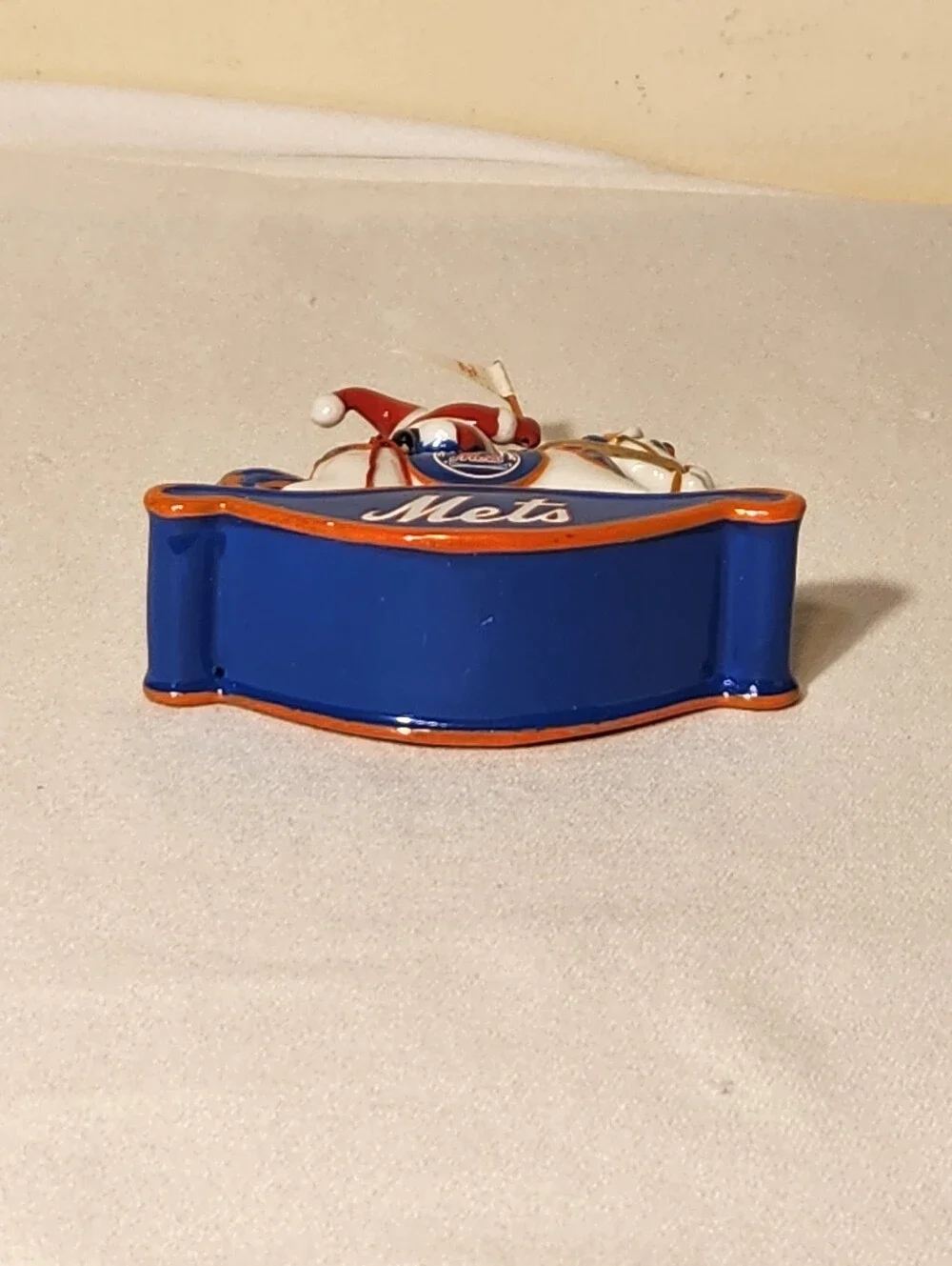 2007 Danbury Mint New York Mets Rocking Horse Santa Christmas Ornament In Box